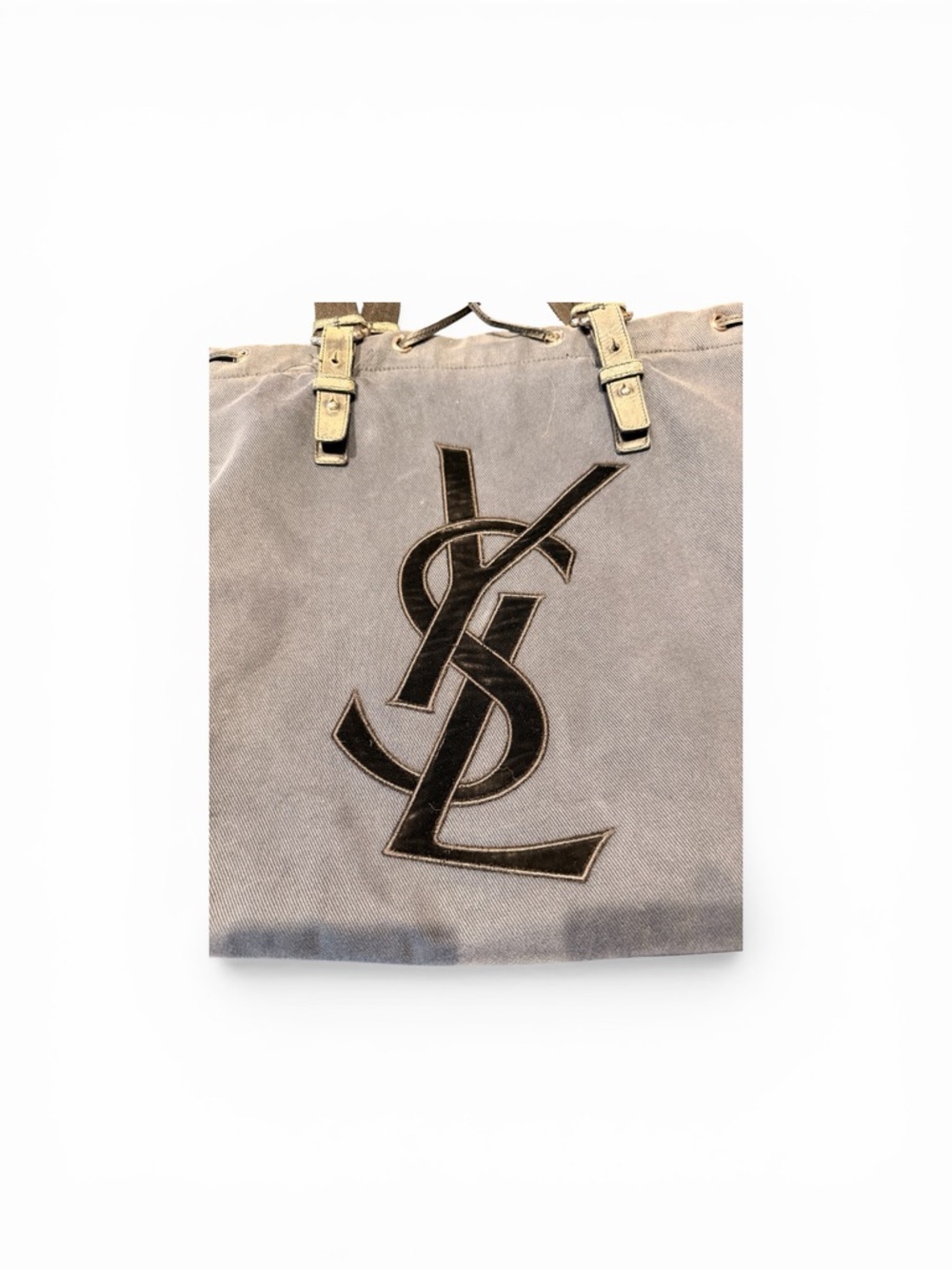 Yves Saint Laurent Rive Gauche Kahala Canvas and Leather Tote Bag - Picture 3 of 13